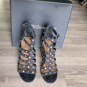 BCBGeneration Chasta black gladiator heeled sandals